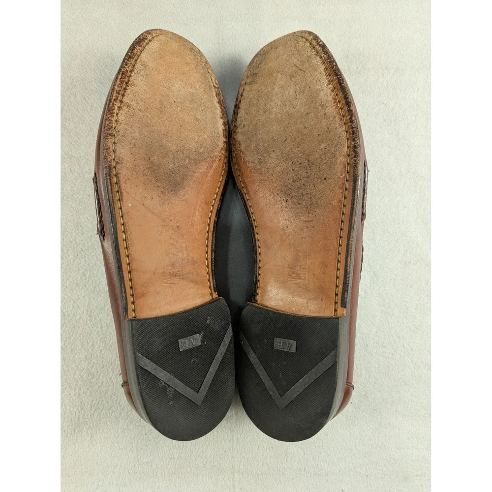 Allen Edmonds Maxfield Mens 10.5 B Chili Brown Braided Tassel Loafers 2780